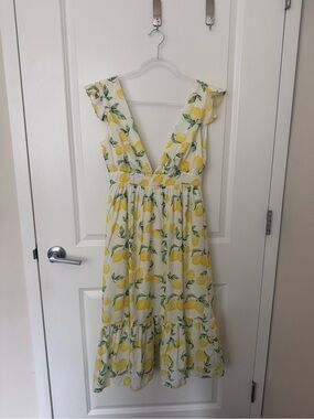 Lemon Print Summer Dress from Caitlin Covington X Pink Lily collection.